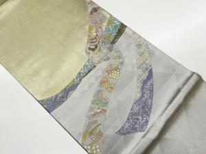 鬘帯に宝尽くし・花唐草模様織出し袋帯